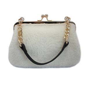 2522 Luxurious Shearling Wool Handbag - Elegant Convertible Top Handle Bag